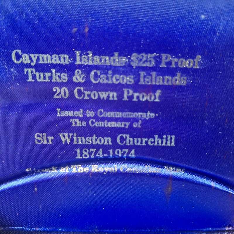 1974 sir Winston Churchill Cayman Islands $25 Proof coin set