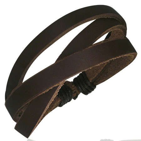 Triple Wrap Rope Adjustable Leather Bracelet by Dazzling Jewellers