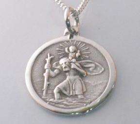 St Christopher Pendant in Sterling Silver by Dazzling Jewellers