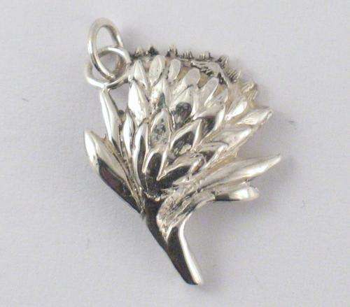 Protea Flower Charm by Dazzling Jewellers. Sterling Silver