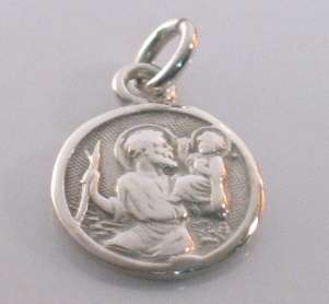 St Christopher Charm/Pendant by Dazzling Jewellers. Sterling Silver