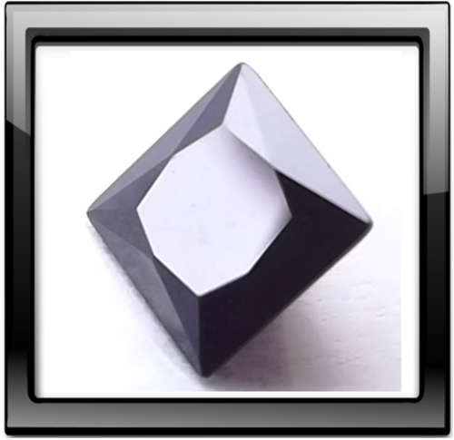 0.65ct,  5mm Princess-cut, Square Black Diamond Simulation. Jewellery grade, Machine-cut