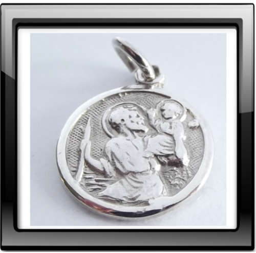 St Christopher. Patron Saint of Safe Travels. Sterling Silver