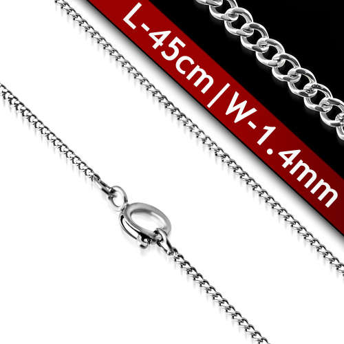 1.4mm, 45cm Curb Cuban Link Chain