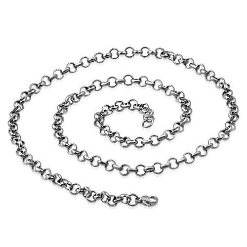 L-50cm W-2mm | Stainless Steel Lobster Claw Clasp Rolo Link Chain - NCB255