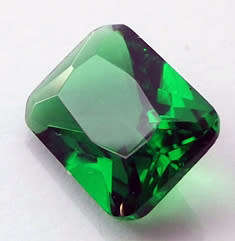 Emerald Green Cubic Zirconia, 6x8mm Octagon Princess Cut Gemstone simulating a 1.6ct natural emerald