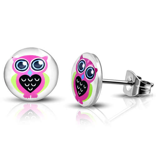 Owl stud earrings - hypoallergenic 316 stainless steel (R50 stock clearance bid or buy)