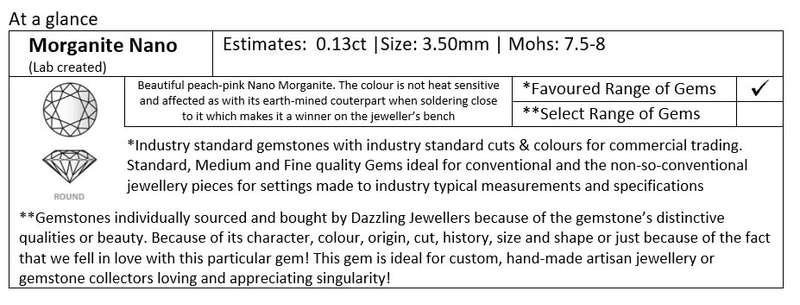 Morganite Nano. Round. 0.14ct | 3.50mm