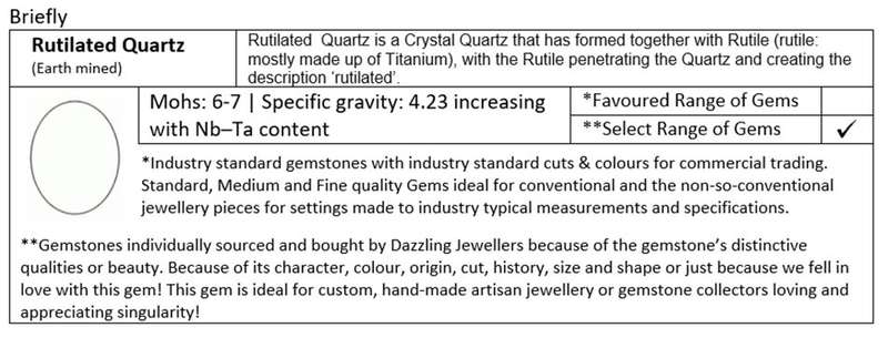 25.15ct | 27.60x17.70mm | Rutilated Quartz Cabochon