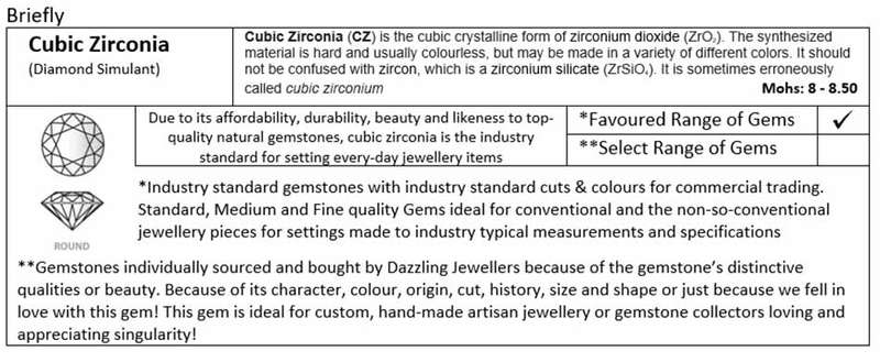 0.85ct | 5mm | Champagne coloured Diamond Simulant | Cubic Zirconia | Round