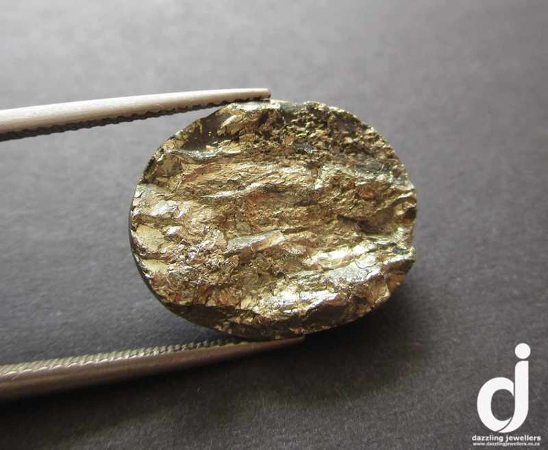 15.50ct | 17.50x14.50mm| Iron Pyrite / Fool's Gold Cabochon | Oval