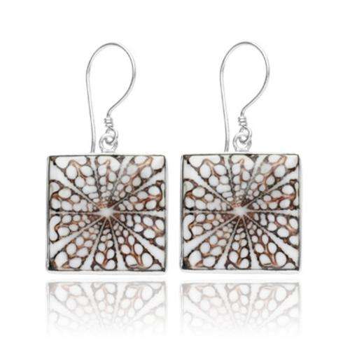 MOTHER OF PEARL AND STERLING SILVER EARRINGS