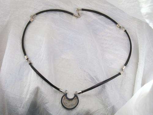 BUSHMAN ART STERLING SILVER AND ELEPHANT HAIR NECKPIECE