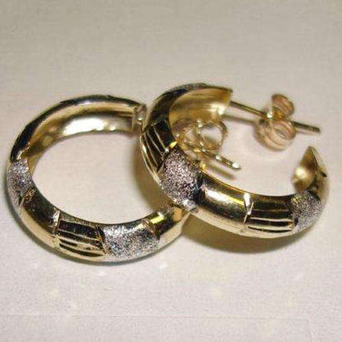SOLID 9CT GOLD DESIGNER HOOP EARRINGS