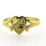 Solid 9ct Gold Baby Heart Panel Ring