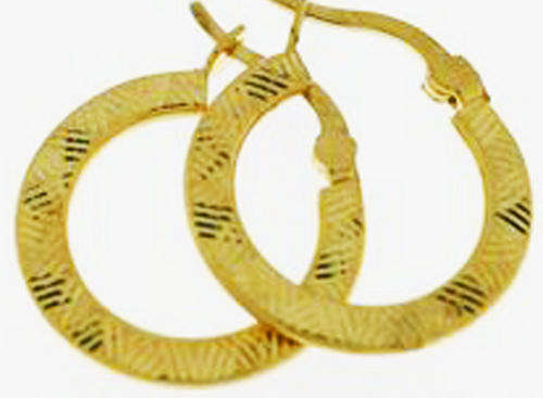 Beautiful 9ct Gold Bark Creole