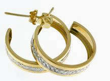 Stunning 9ct Gold Two Tone Designer Hoop