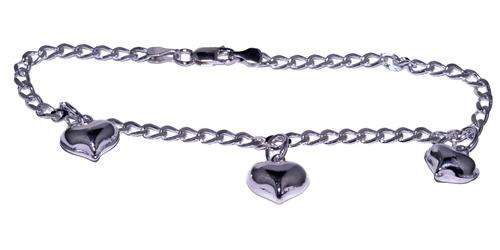 STUNNING SOLID STERLING SILVER DESIGNER HEART BRACELET