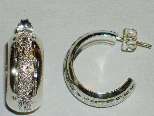 Beautiful Solid Sterling Designer Hoop