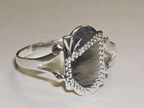 CUTE SOLID STERLING SILVER BABY SHIELD RING
