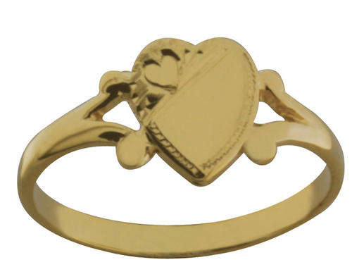 CUTE SOLID 9CT GOLD HEART BABY RING