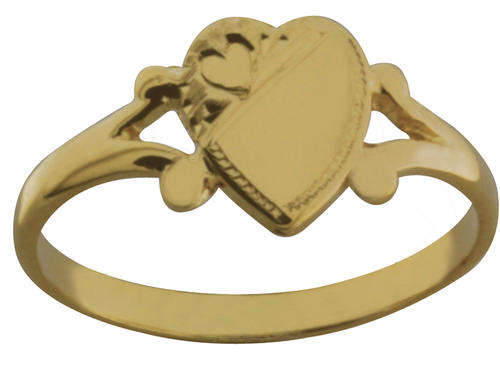 G SOLID 9CT GOLD HEART PANEL RING