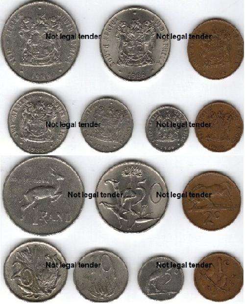 Lot 1988 1c, 2c, 5c, 10c, 20c, 50c & R1 (Bronze & Nickle)