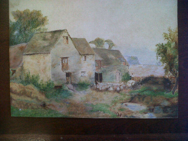 Cottage Scene  17th or 18th century ***rare***