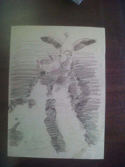 MAGGIE LAUBSCHER  *****Geese***** Rare...................circle of IRMA STERN
