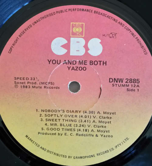 Yazoo - You and Me Both 1983 Vinyl LP SA