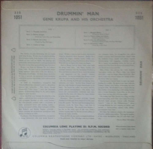 Gene Krupa and his Orchestra - Drummin' Man 1956 Mono 10" Vinyl LP UK