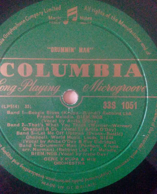 Gene Krupa and his Orchestra - Drummin' Man 1956 Mono 10" Vinyl LP UK