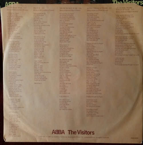 Abba - The Visitors 1981 Vinyl LP SA