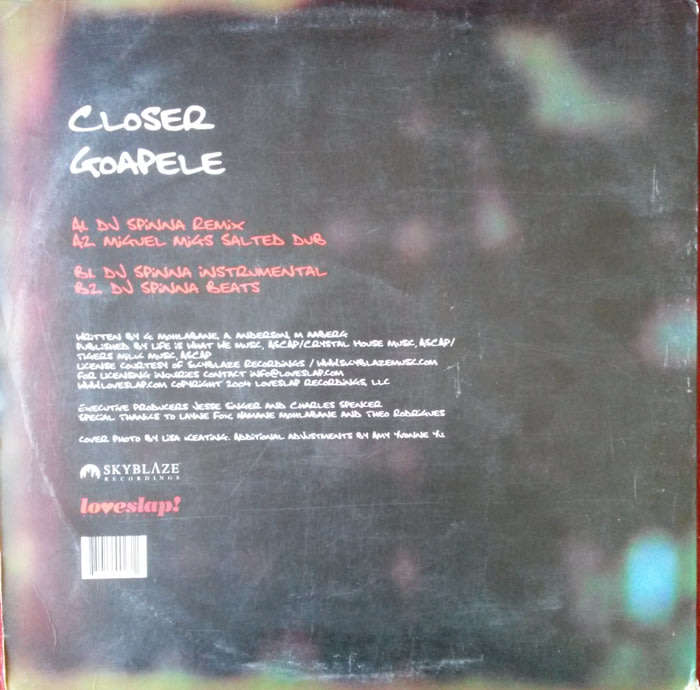 Goapele - Closer 2004 12" Vinyl Maxi Remix  USA
