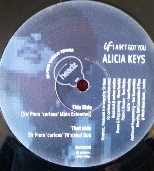 Alicia Keys - If I Ain't Got You (Sir Piers 'curious' remixes) dj promo 2004 Vinyl Maxi Single