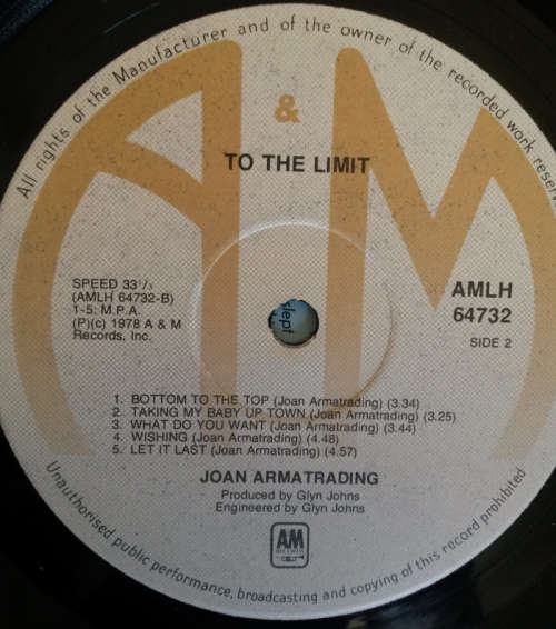 Joan Armatrading - To The Limit 1978 Vinyl LP SA