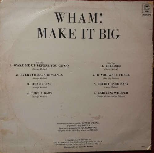 Wham - Make it Big 1984 Vinyl LP SA