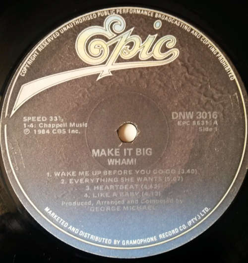 Wham - Make it Big 1984 Vinyl LP SA