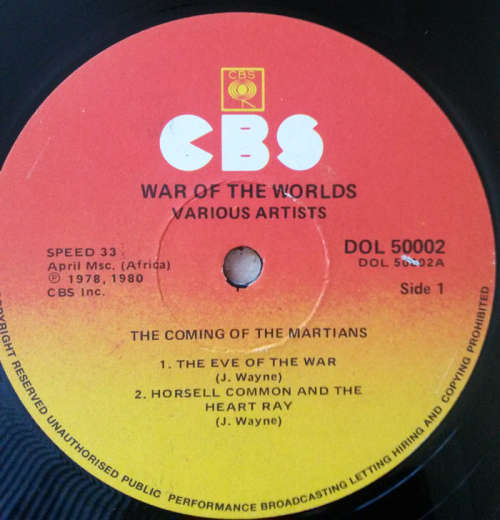Jeff Wayne's Musical Version Of The War Of The Worlds 1980 Vinyl DOUBLE LP SA