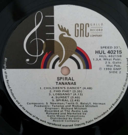 Tananas - Spiral 1990 Vinyl LP SA