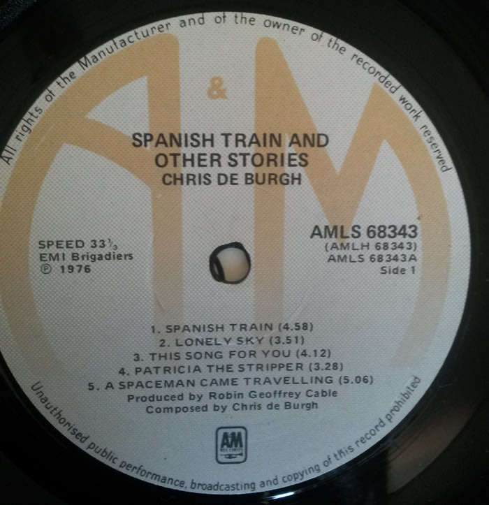 Chris de Burgh - Spanish Train and Other Stories 1976 Vinyl LP SA