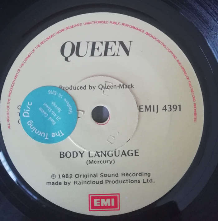 Queen - Body Language / Life is Real 1982 Vinyl 7" Single SA *** SA Only Picture Sleeve ***