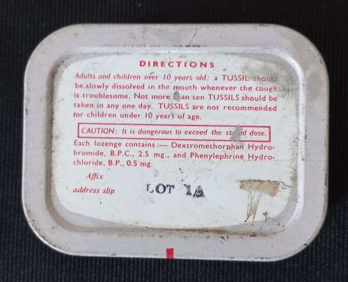 Tussils Cough Control Tin