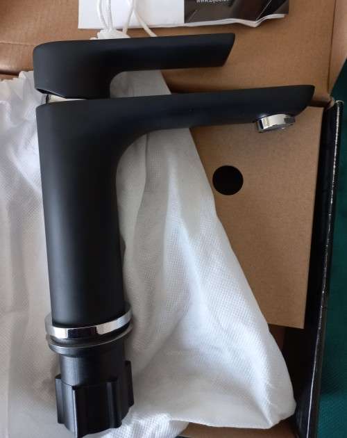 Bijiou Geneva Basin Mixer short body black - Sergie only