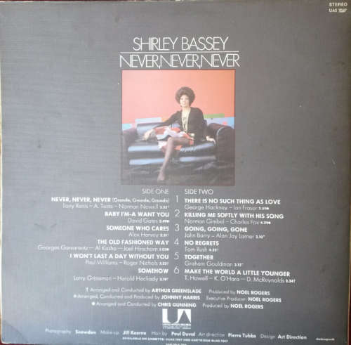 Shirley Bassey - Never, Never, Never  1973 Vinyl LP SA