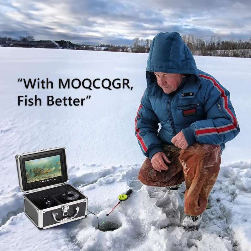 Underwater Fishing Camera, Portable Video Fish Finder wiht 7 inch HD LCD Monitor 1200TVL Camera, 12p