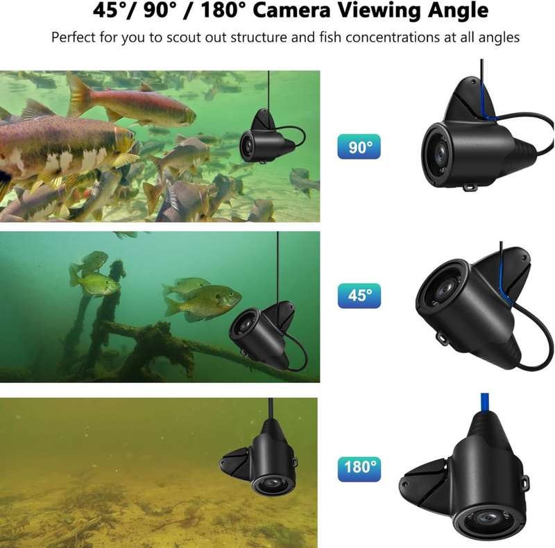 Underwater Fishing Camera, Portable Video Fish Finder wiht 7 inch HD LCD Monitor 1200TVL Camera, 12p
