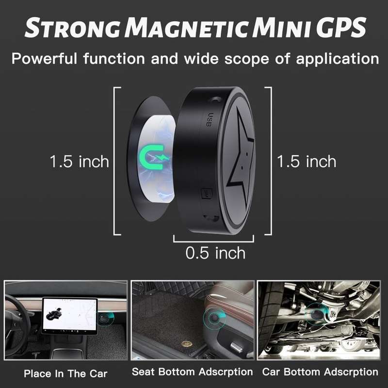 GPS Tracker for Vehicles No Subscription,Mini GPS Tracker Locator Real Time,Magnetic Anti-Theft Micr