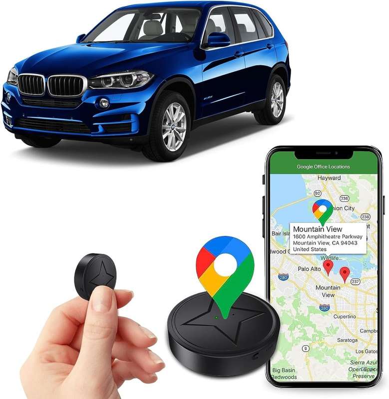 GPS Tracker for Vehicles No Subscription,Mini GPS Tracker Locator Real Time,Magnetic Anti-Theft Micr
