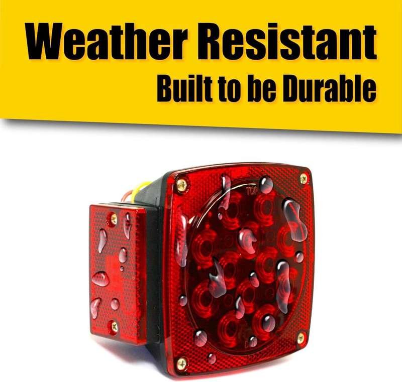 Trailer Light Kit - 12V All LED, Left and Right Waterproof Submersible for Trailers, Boat Trailer
